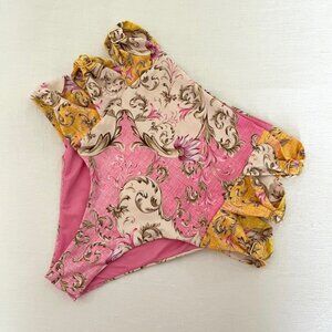 Agua Bendita Pink Bikini High Waist Swimsuit Bottom, Size S, NWOT